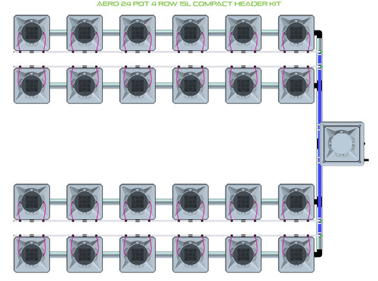 ALIEN Hydroponics AERO 24 Pot 4 Row 15L Compact Header Kit product image 1