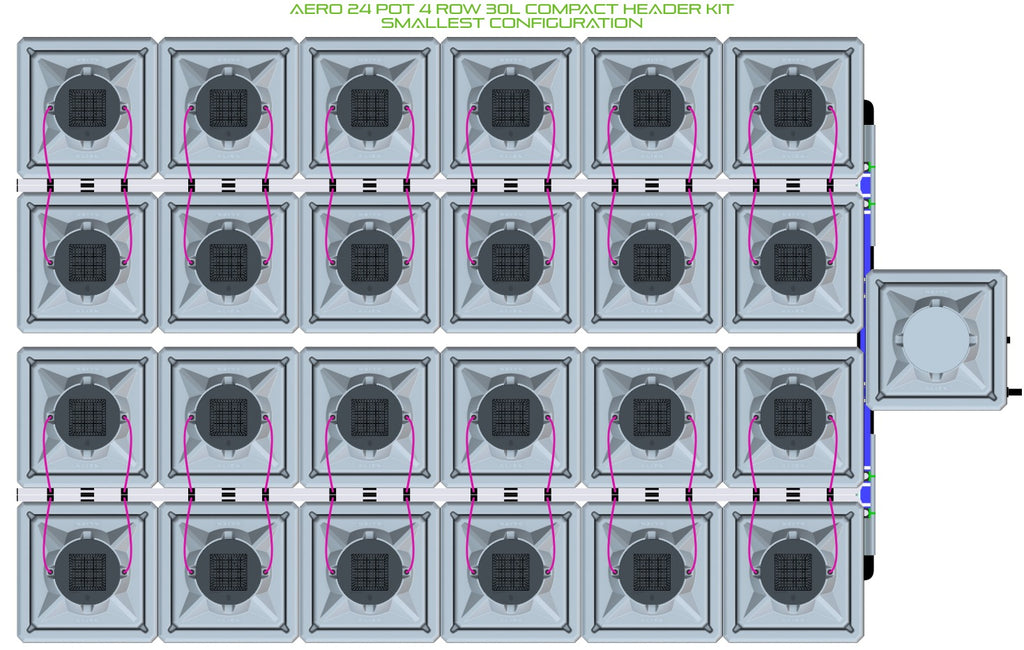 ALIEN Hydroponics AERO 24 Pot 4 Row 30L Compact Header Kit product image 3