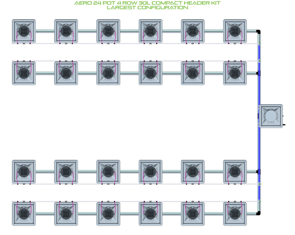 ALIEN Hydroponics AERO 24 Pot 4 Row 30L Compact Header Kit product image 4
