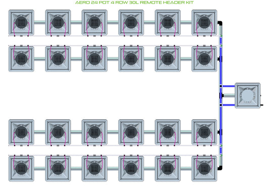 ALIEN Hydroponics AERO 24 Pot 4 Row 30L Remote Header Kit product image 1