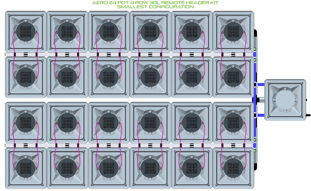 ALIEN Hydroponics AERO 24 Pot 4 Row 30L Remote Header Kit product image 3