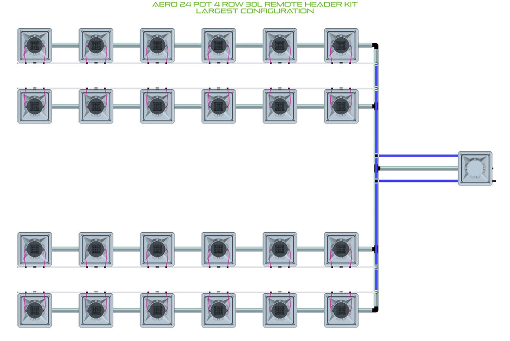 ALIEN Hydroponics AERO 24 Pot 4 Row 30L Remote Header Kit product image 4