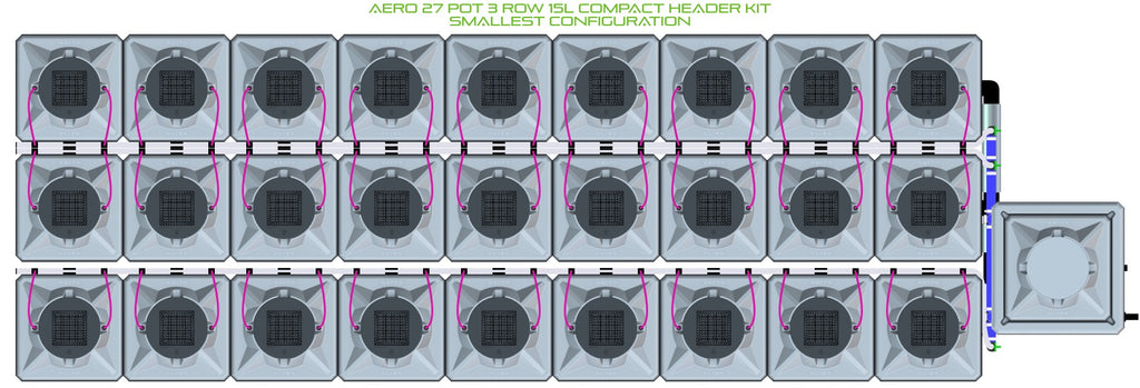 ALIEN Hydroponics AERO 27 Pot 3 Row 15L Compact Header Kit product image 3