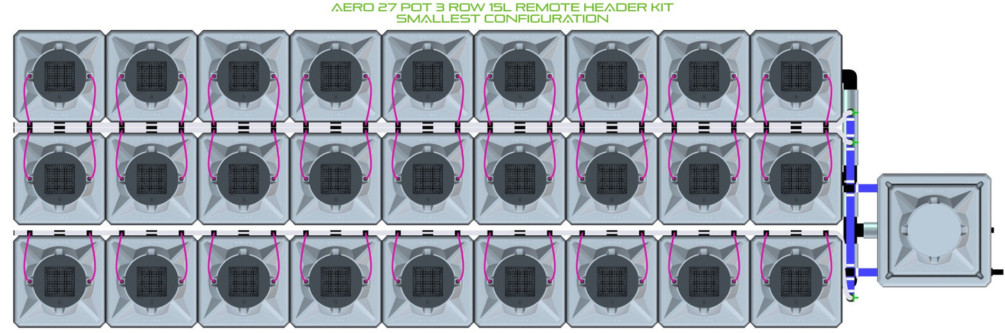 ALIEN Hydroponics AERO 27 Pot 3 Row 15L Remote Header Kit product image 3