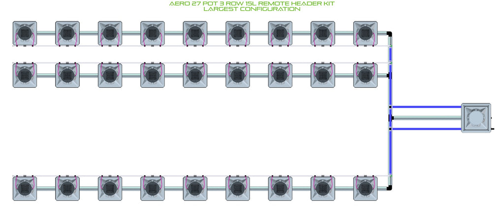 ALIEN Hydroponics AERO 27 Pot 3 Row 15L Remote Header Kit product image 4