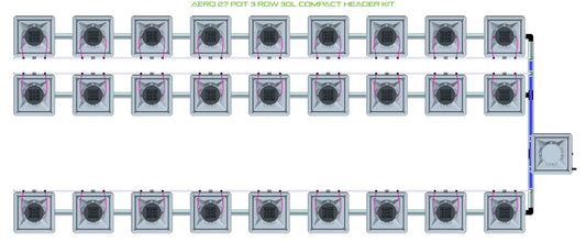 ALIEN Hydroponics AERO 27 Pot 3 Row 30L Compact Header Kit product image 1