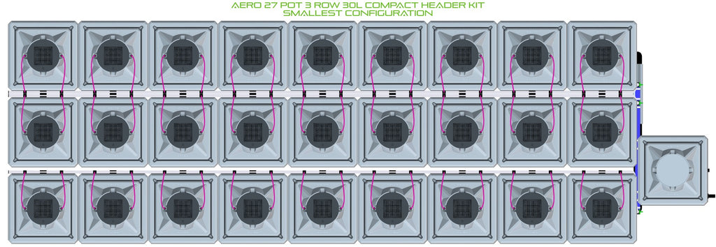 ALIEN Hydroponics AERO 27 Pot 3 Row 30L Compact Header Kit product image 3