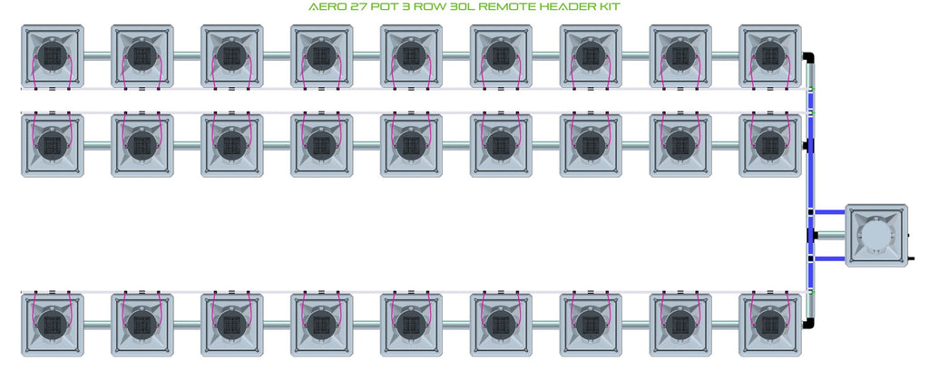 ALIEN Hydroponics AERO 27 Pot 3 Row 30L Remote Header Kit product image 1