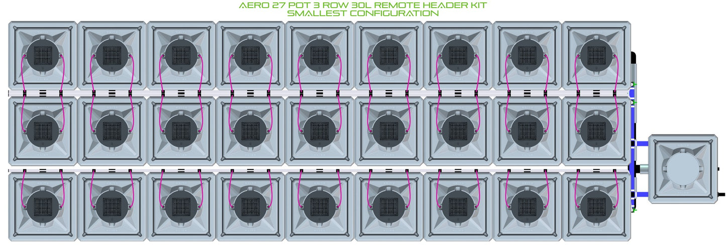 ALIEN Hydroponics AERO 27 Pot 3 Row 30L Remote Header Kit product image 3