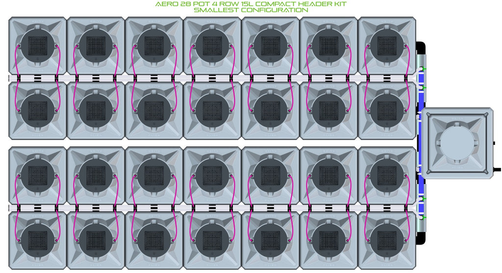 ALIEN Hydroponics AERO 28 Pot 4 Row 15L Compact Header Kit product image 3