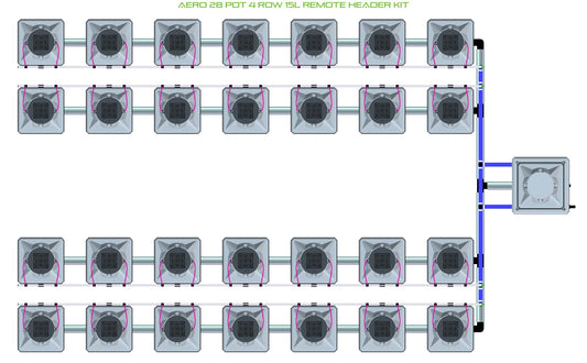 ALIEN Hydroponics AERO 28 Pot 4 Row 15L Remote Header Kit product image 1