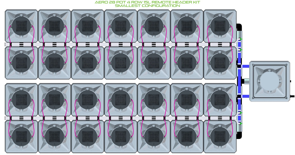 ALIEN Hydroponics AERO 28 Pot 4 Row 15L Remote Header Kit product image 3