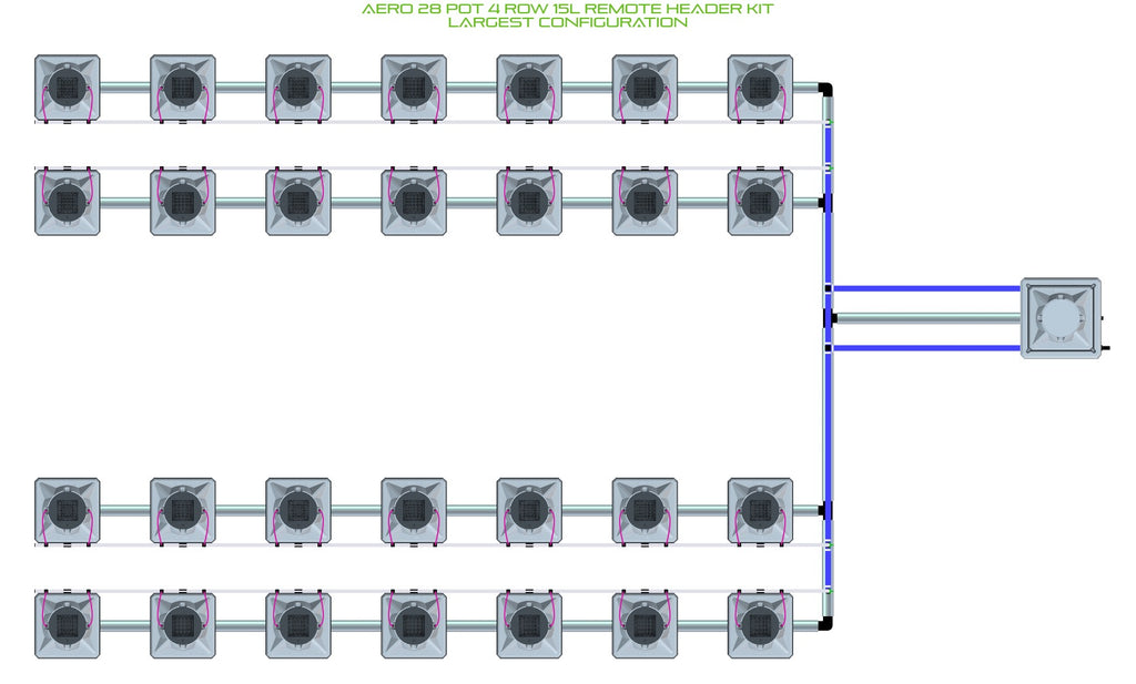 ALIEN Hydroponics AERO 28 Pot 4 Row 15L Remote Header Kit product image 4