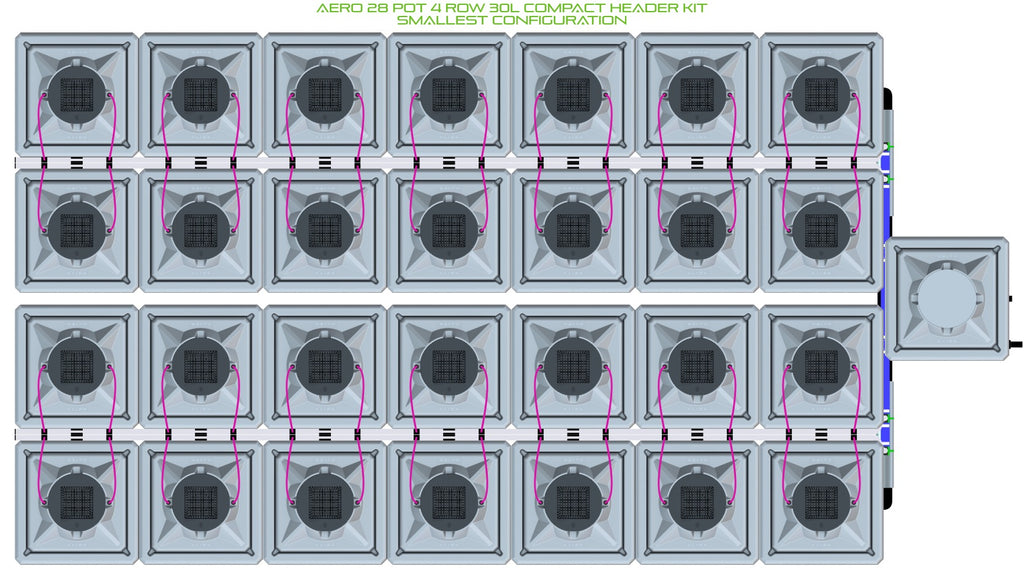 ALIEN Hydroponics AERO 28 Pot 4 Row 30L Compact Header Kit product image 3