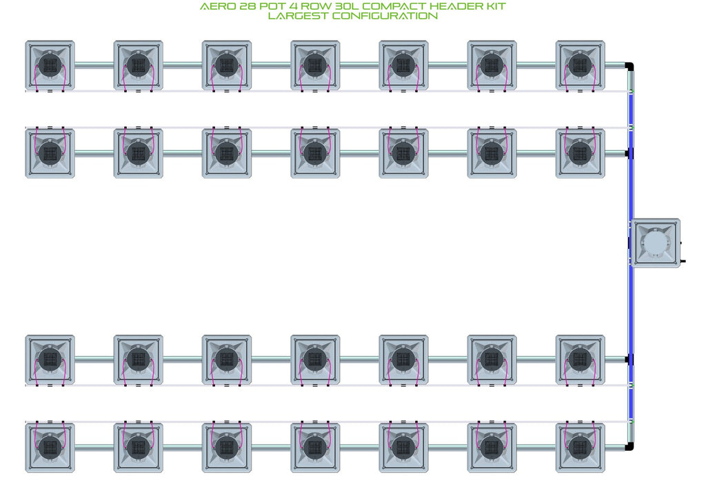 ALIEN Hydroponics AERO 28 Pot 4 Row 30L Compact Header Kit product image 4