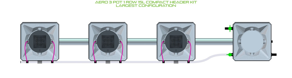 ALIEN Hydroponics AERO 3 Pot 1 Row 15L Compact Header Kit product image 4