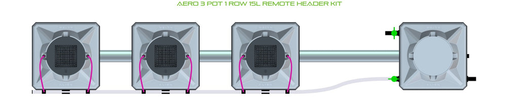 ALIEN Hydroponics AERO 3 Pot 1 Row 15L Remote Header Kit product image 2
