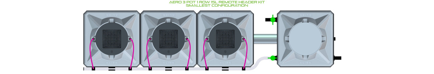 ALIEN Hydroponics AERO 3 Pot 1 Row 15L Remote Header Kit product image 3