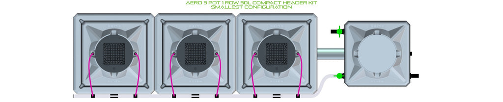 ALIEN Hydroponics AERO 3 Pot 1 Row 30L Compact Header Kit product image 3