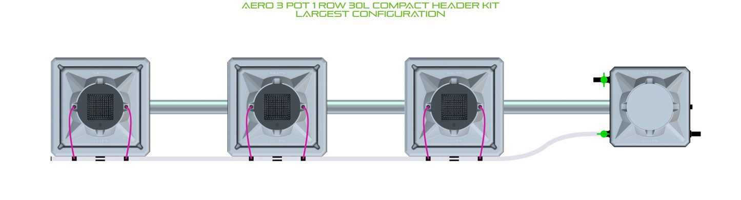 ALIEN Hydroponics AERO 3 Pot 1 Row 30L Compact Header Kit product image 4