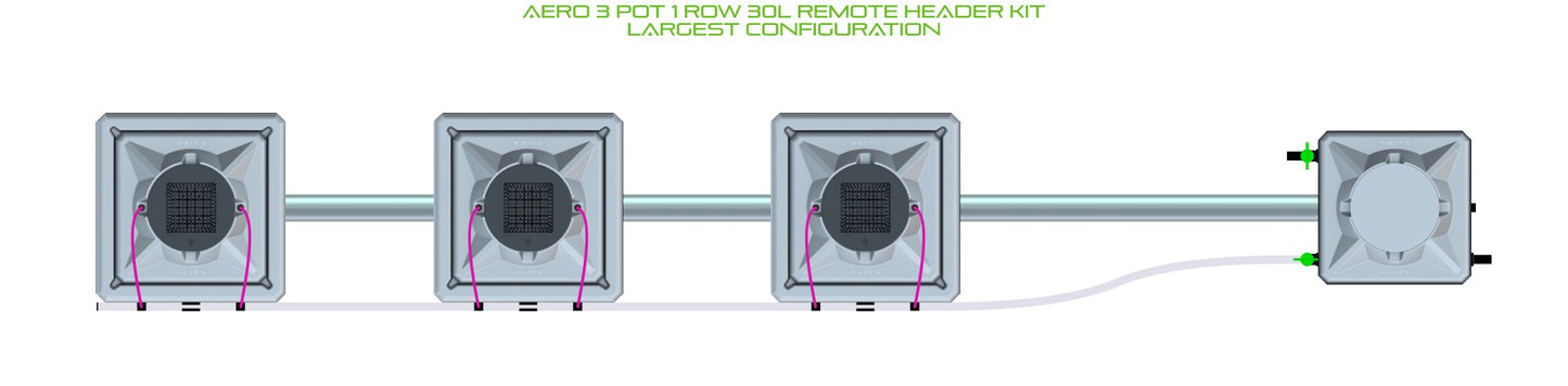 ALIEN Hydroponics AERO 3 Pot 1 Row 30L Remote Header Kit product image 4