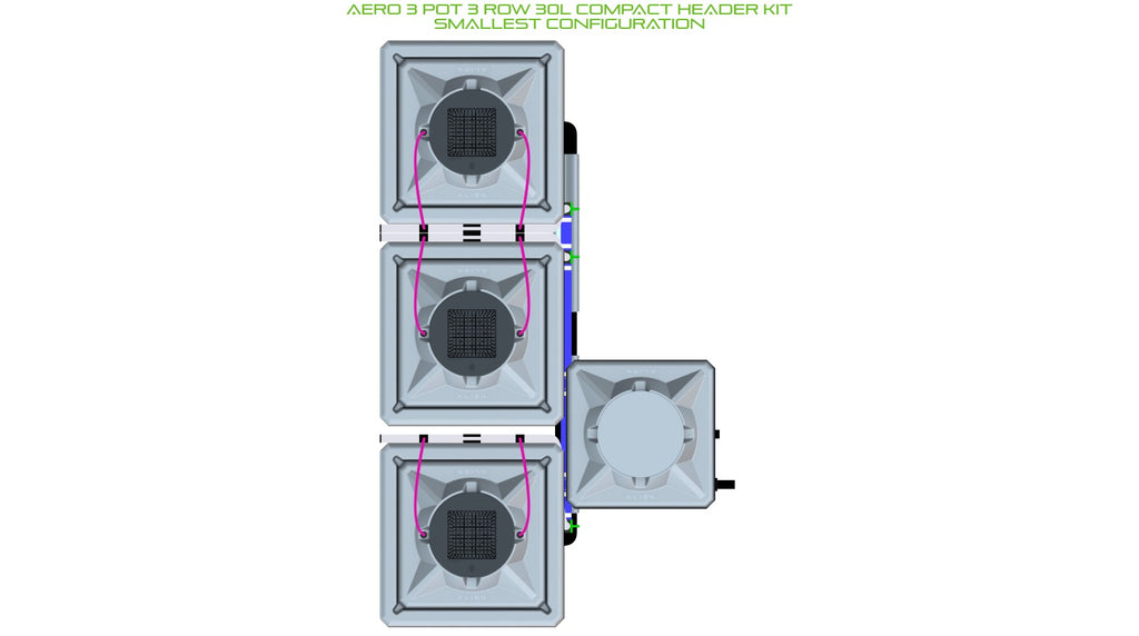 ALIEN Hydroponics AERO 3 Pot 3 Row 30L Compact Header Kit product image 3