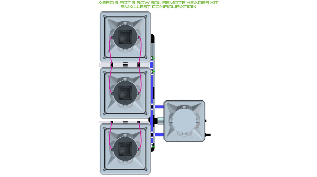ALIEN Hydroponics AERO 3 Pot 3 Row 30L Remote Header Kit product image 3
