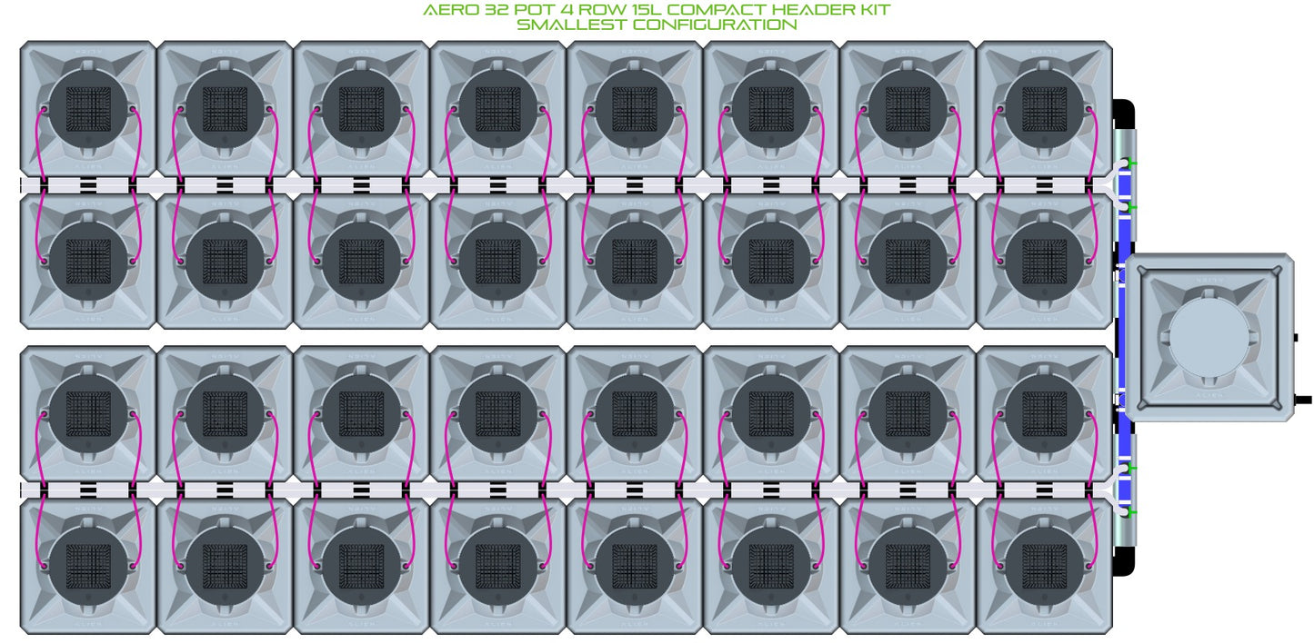 ALIEN Hydroponics AERO 32 Pot 4 Row 15L Compact Header Kit product image 3