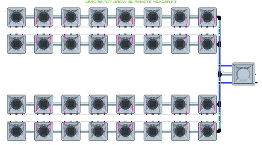ALIEN Hydroponics AERO 32 Pot 4 Row 15L Remote Header Kit product image 1