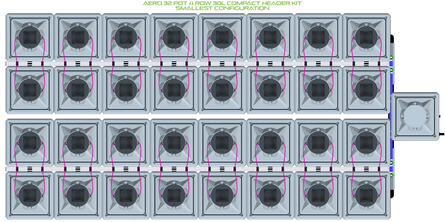 ALIEN Hydroponics AERO 32 Pot 4 Row 30L Compact Header Kit product image 3