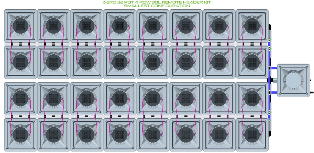 ALIEN Hydroponics AERO 32 Pot 4 Row 30L Remote Header Kit product image 3