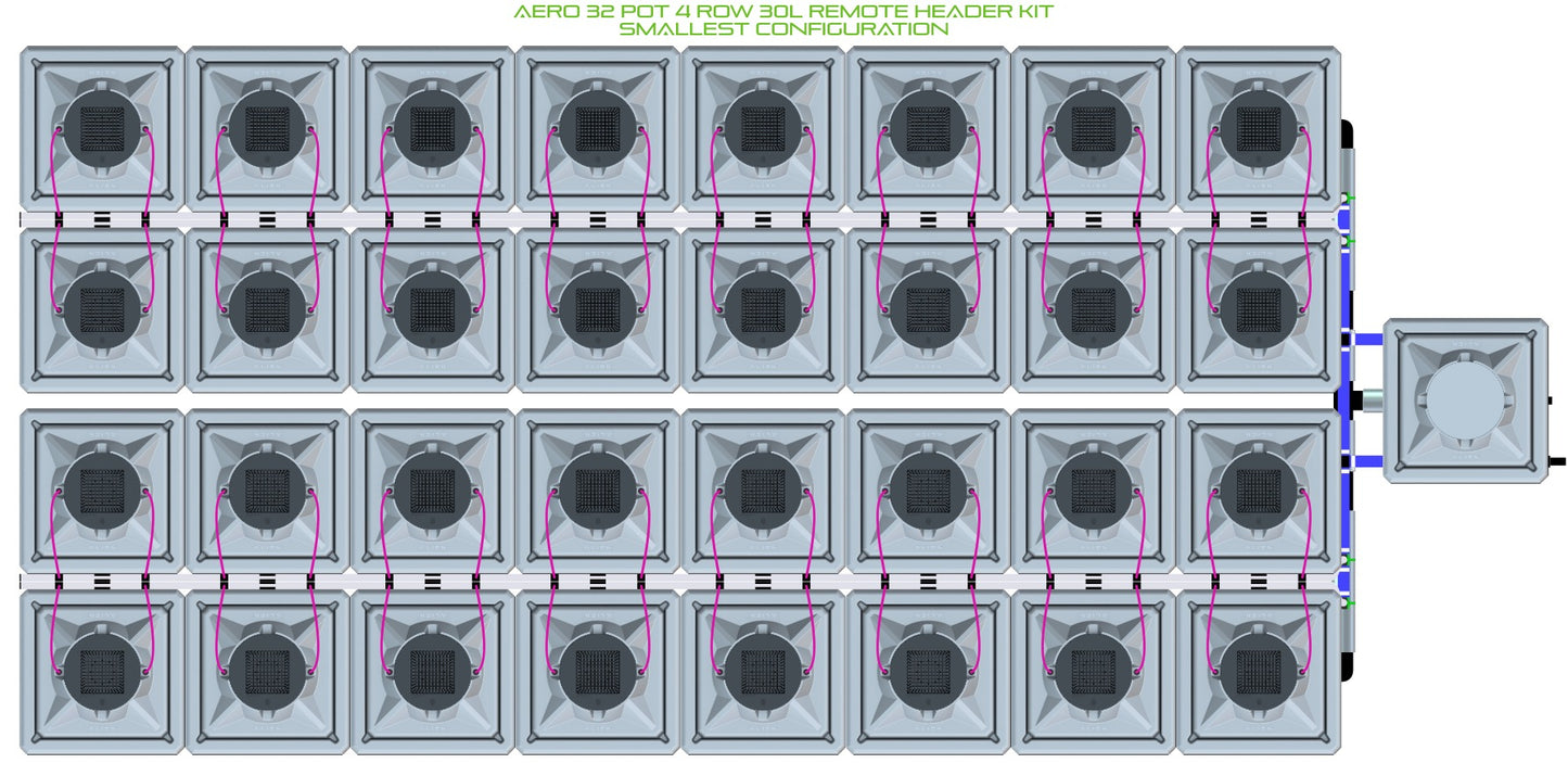 ALIEN Hydroponics AERO 32 Pot 4 Row 30L Remote Header Kit product image 3