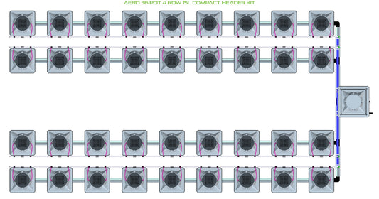 ALIEN Hydroponics AERO 36 Pot 4 Row 15L Compact Header Kit product image 1