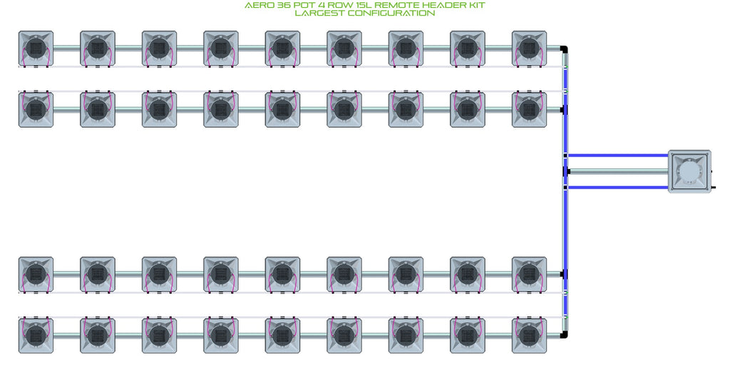 ALIEN Hydroponics AERO 36 Pot 4 Row 15L Remote Header Kit product image 4