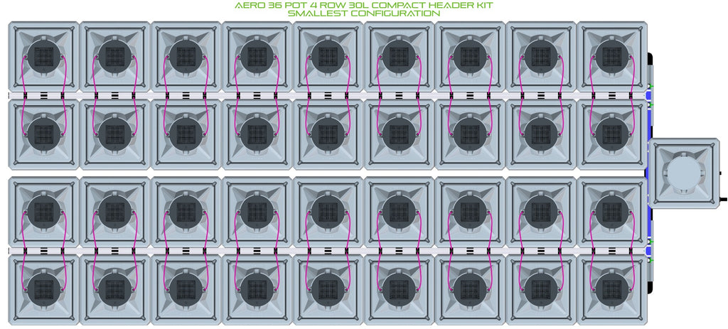 ALIEN Hydroponics AERO 36 Pot 4 Row 30L Compact Header Kit product image 3
