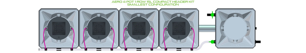 ALIEN Hydroponics AERO 4 Pot 1 Row 15L Compact Header Kit product image 3