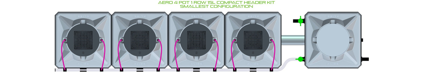 ALIEN Hydroponics AERO 4 Pot 1 Row 15L Compact Header Kit product image 3