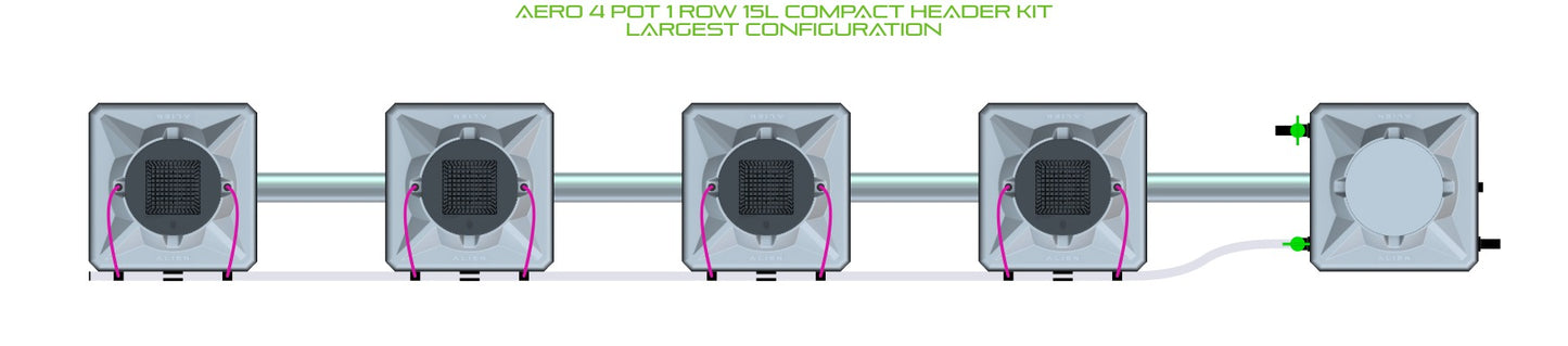 ALIEN Hydroponics AERO 4 Pot 1 Row 15L Compact Header Kit product image 4