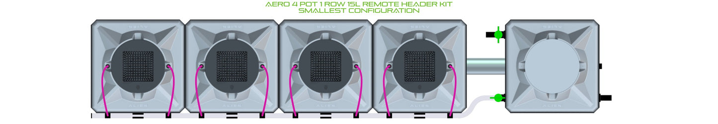 ALIEN Hydroponics AERO 4 Pot 1 Row 15L Remote Header Kit product image 3