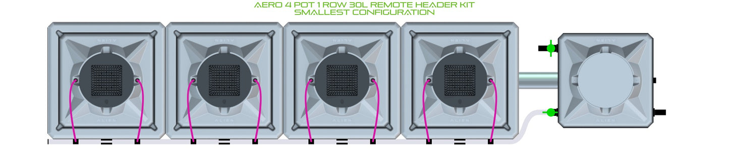 ALIEN Hydroponics AERO 4 Pot 1 Row 30L Remote Header Kit product image 3