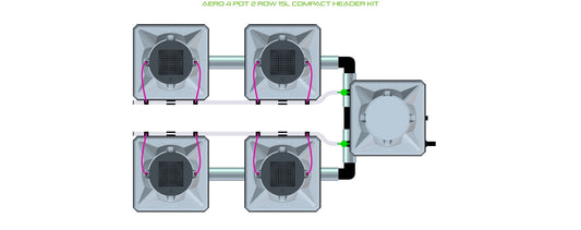 ALIEN Hydroponics AERO 4 Pot 2 Row 15L Compact Header Kit product image 1