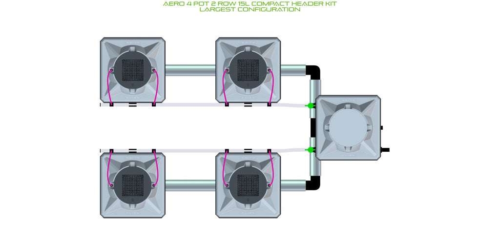 ALIEN Hydroponics AERO 4 Pot 2 Row 15L Compact Header Kit product image 4