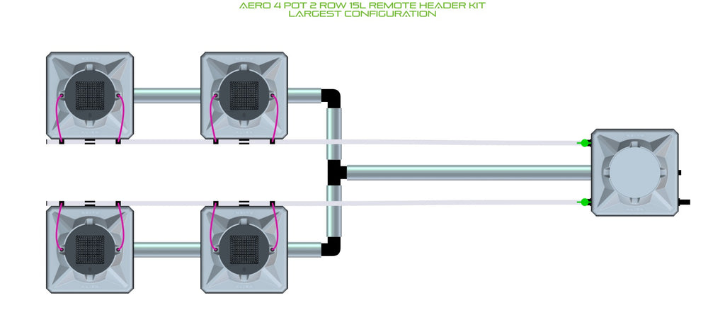 ALIEN Hydroponics AERO 4 Pot 2 Row 15L Remote Header Kit product image 4