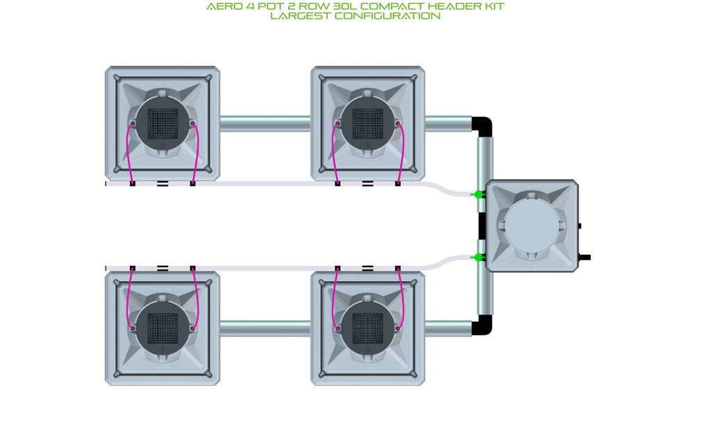 ALIEN Hydroponics AERO 4 Pot 2 Row 30L Compact Header Kit product image 4