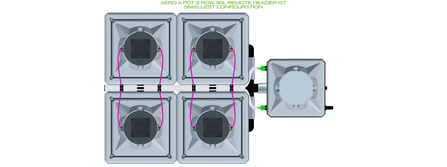 ALIEN Hydroponics AERO 4 Pot 2 Row 30L Remote Header Kit product image 3