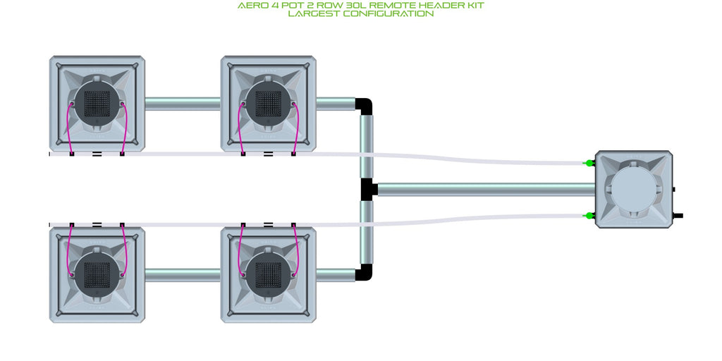 ALIEN Hydroponics AERO 4 Pot 2 Row 30L Remote Header Kit product image 4