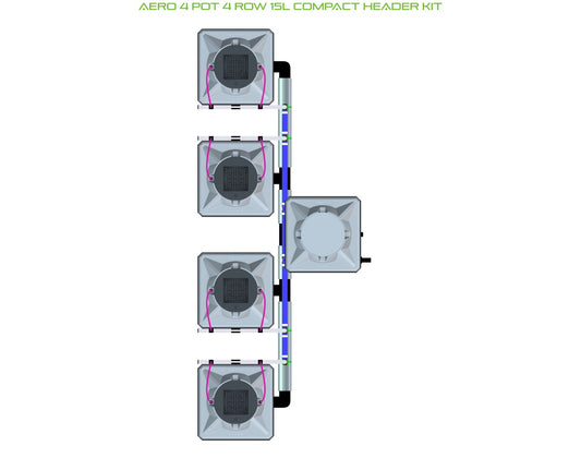 ALIEN Hydroponics AERO 4 Pot 4 Row 15L Compact Header Kit product image 1