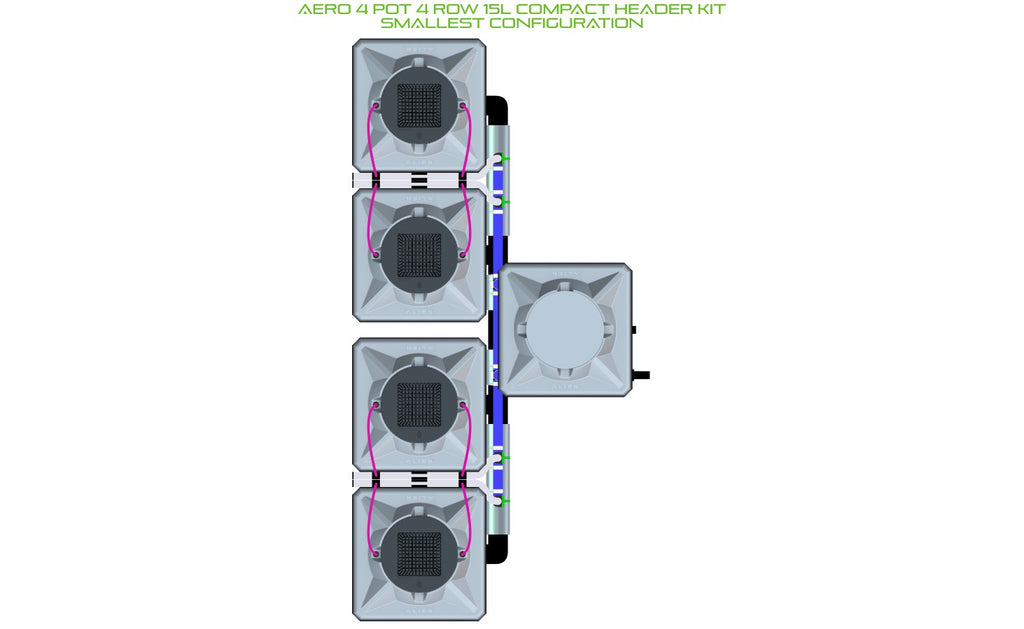 ALIEN Hydroponics AERO 4 Pot 4 Row 15L Compact Header Kit product image 3