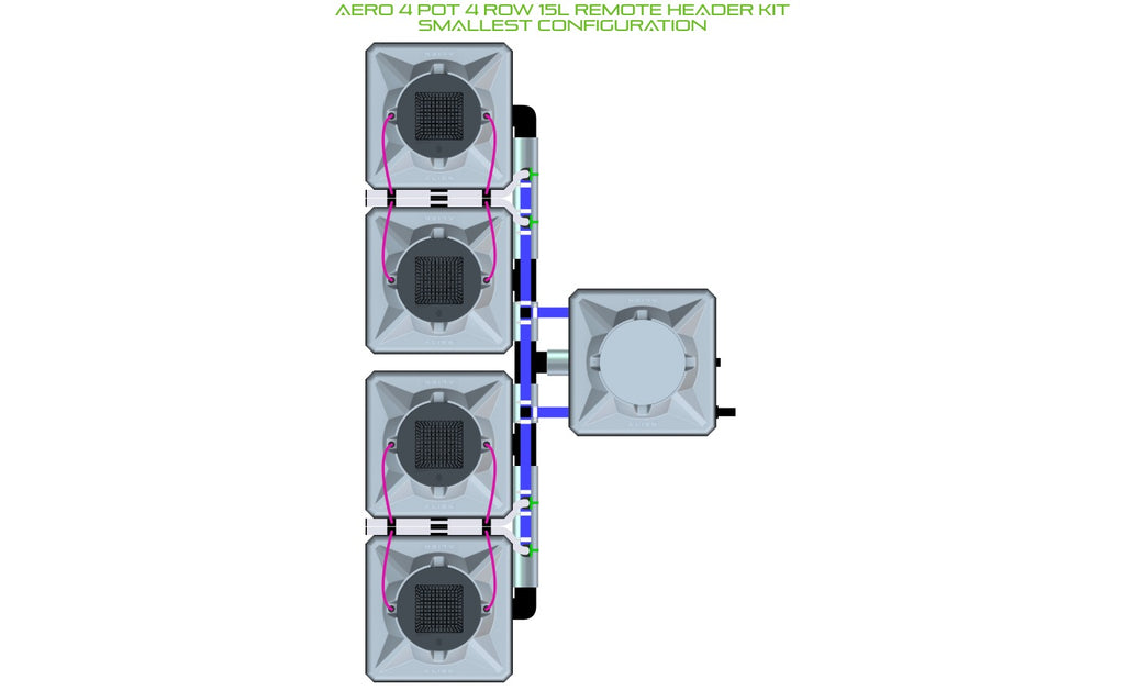 ALIEN Hydroponics AERO 4 Pot 4 Row 15L Remote Header Kit product image 3