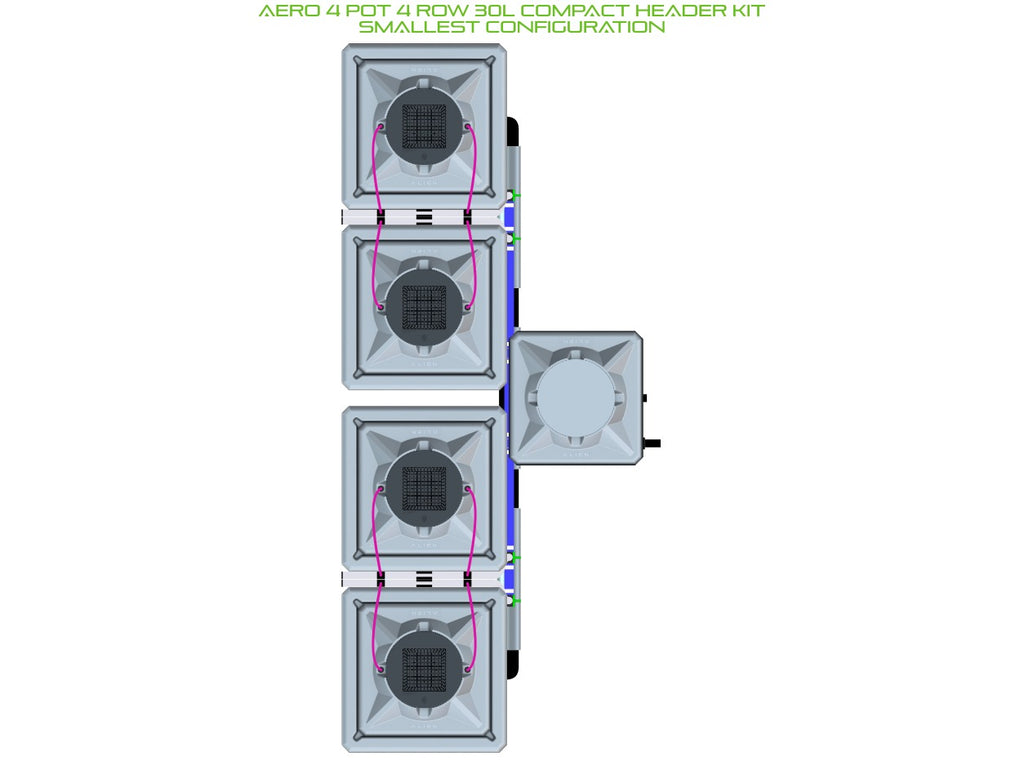 ALIEN Hydroponics AERO 4 Pot 4 Row 30L Compact Header Kit product image 3